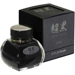Platinum Platine, bouteille d'encre – Noir carbone CHOU Kuro (60 ml). Publicité Platinum Platine, bouteille d'encre – Noir carbone CHOU Kuro (60 ml). Publicité