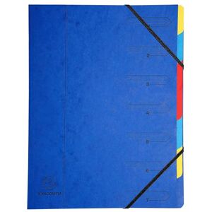 Exacompta Réf. 54072E Carton de 12 trieurs dos agrafé avec élastiques couverture imprimée en carte lustrée et intérieur en carte recyclée 7 compartiments 24,5 x 32 cm pour A4 bleu - Publicité Exacompta Réf. 54072E Carton de 12 trieurs dos agrafé avec élastiques couverture imprimée en carte lustrée et intérieur en carte recyclée 7 compartiments 24,5 x 32 cm pour A4 bleu - Publicité