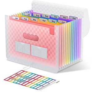 ThinkTex Trieur A4, 12 Compartiments Trieur Document, Rangement Papier Administratif, Range Document avec Intercalaire, Support de Rangement pour Bureau avec Couvercle, Format A4/Lettre Rose - Publicité ThinkTex Trieur A4, 12 Compartiments Trieur Document, Rangement Papier Administratif, Range Document avec Intercalaire, Support de Rangement pour Bureau avec Couvercle, Format A4/Lettre Rose - Publicité
