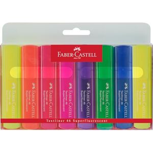 Faber-Castell 154662 Set de surligneurs TL 1546, étui de 8 pièces, couleurs néon, pointe biseautée longue durée, largeur de trait 1 5 mm, rechargeable - Publicité Faber-Castell 154662 Set de surligneurs TL 1546, étui de 8 pièces, couleurs néon, pointe biseautée longue durée, largeur de trait 1 5 mm, rechargeable - Publicité