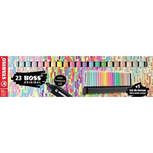 STABILO BOSS ORIGINAL Surligneur Set de bureau x 23 Surligneurs 8 fluo + 8 pastel + 6 couleurs nature + 1 marqueur noir - Publicité STABILO BOSS ORIGINAL Surligneur Set de bureau x 23 Surligneurs 8 fluo + 8 pastel + 6 couleurs nature + 1 marqueur noir - Publicité