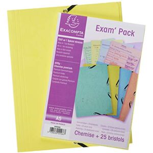 Exacompta Réf. 55566E 1 Chemise à rabat avec élastique 14,8 x 21 cm Spécial révision 25 fiches bristol A5 205g Coloris aléatoires la chemise est toujours de la couleur des fiches - Publicité Exacompta Réf. 55566E 1 Chemise à rabat avec élastique 14,8 x 21 cm Spécial révision 25 fiches bristol A5 205g Coloris aléatoires la chemise est toujours de la couleur des fiches - Publicité
