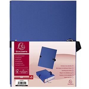 Exacompta Réf. 223029E Paquet de 5 chemises à dos extensible en papier toilé couleur dos extensible jusqu'à 13 cm fermeture par sangle dim 24 x 32 cm pour format A4 couleur bleu foncé - Publicité Exacompta Réf. 223029E Paquet de 5 chemises à dos extensible en papier toilé couleur dos extensible jusqu'à 13 cm fermeture par sangle dim 24 x 32 cm pour format A4 couleur bleu foncé - Publicité