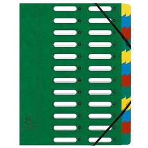 Exacompta Réf. 55243E Carton de 4 trieurs HARMONIKA avec élastiques et fenêtres découpées couverture en carte lustrée dos extensible 24 compartiments pour A4 dim 24,5 x 32 cm vert - Publicité Exacompta Réf. 55243E Carton de 4 trieurs HARMONIKA avec élastiques et fenêtres découpées couverture en carte lustrée dos extensible 24 compartiments pour A4 dim 24,5 x 32 cm vert - Publicité