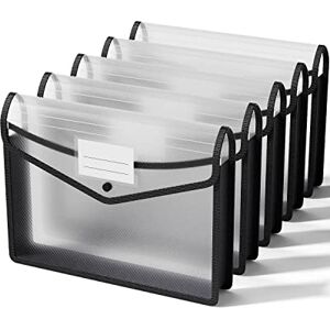 ThinkTex A4 Pochette Plastique, 5 Pièces Organisateur sans Séparateur, Transparentes, Fermeture à Bouton, Pression, pour Fournitures Bureaux Voyage - Publicité ThinkTex A4 Pochette Plastique, 5 Pièces Organisateur sans Séparateur, Transparentes, Fermeture à Bouton, Pression, pour Fournitures Bureaux Voyage - Publicité