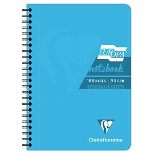 Clairefontaine Europa Réf 5812Zpack Un lot de 5 Cahiers Spirales, Couvertures Brillantes et Résistantes, 180 Feuilles Lignées, Format A5 et Pages Micro-Perforées, Couverture Turquoise - Publicité Clairefontaine Europa Réf 5812Zpack Un lot de 5 Cahiers Spirales, Couvertures Brillantes et Résistantes, 180 Feuilles Lignées, Format A5 et Pages Micro-Perforées, Couverture Turquoise - Publicité