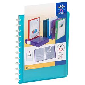 Viquel Porte-Vues Reliure 50 Vues avec Pochettes Amovibles GEODE Format A4 Bleu - Publicité Viquel Porte-Vues Reliure 50 Vues avec Pochettes Amovibles GEODE Format A4 Bleu - Publicité