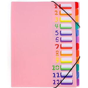 Juvel Trieur A4 Extensible Trieur Document 12 Compartiments Colorés avec Indexation Numérique en Plastique Organisateur de Document pour L'école de Bureau à Domicile (Rose) - Publicité Juvel Trieur A4 Extensible Trieur Document 12 Compartiments Colorés avec Indexation Numérique en Plastique Organisateur de Document pour L'école de Bureau à Domicile (Rose) - Publicité