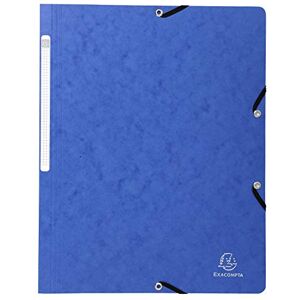 Exacompta Réf. 5512E Carton de 25 chemises à élastiques sans rabat pochettes en carte lustrée 400 g/m2 dimensions 24 x 32 cm pour documents au format A4 couleur bleu - Publicité Exacompta Réf. 5512E Carton de 25 chemises à élastiques sans rabat pochettes en carte lustrée 400 g/m2 dimensions 24 x 32 cm pour documents au format A4 couleur bleu - Publicité
