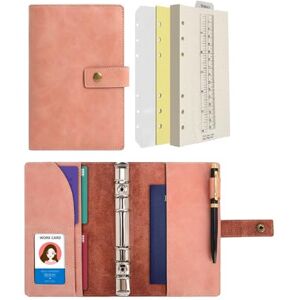 Wonderpool Carnet de notes rechargeable en cuir Papier à pois intérieur en cuir véritable pour le travail de voyage et l'organisateur (Rose, A6) - Publicité Wonderpool Carnet de notes rechargeable en cuir Papier à pois intérieur en cuir véritable pour le travail de voyage et l'organisateur (Rose, A6) - Publicité