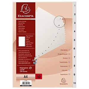 Exacompta Réf. 1710E Intercalaires gris en polypropylène recyclé avec 10 onglets imprimés numériques de 1 à 10 Format à classer A4 -Dimensions 22,5 x 29,7 cm certifiés Ange Bleu - Publicité Exacompta Réf. 1710E Intercalaires gris en polypropylène recyclé avec 10 onglets imprimés numériques de 1 à 10 Format à classer A4 -Dimensions 22,5 x 29,7 cm certifiés Ange Bleu - Publicité