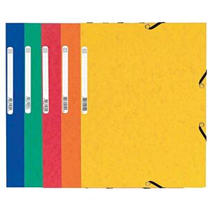 Exacompta Réf. 55025E Paquet de 25 chemises à élastiques pochettes 3 rabats en carte lustrée 355 g/m2 dimensions 24 x 32 cm pour documents au format A4 5 couleurs assorties - Publicité Exacompta Réf. 55025E Paquet de 25 chemises à élastiques pochettes 3 rabats en carte lustrée 355 g/m2 dimensions 24 x 32 cm pour documents au format A4 5 couleurs assorties - Publicité