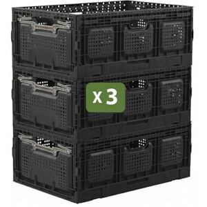Box and beyond Lot 3 Bacs Rangement Pliables 40 x 60 x 25,9 cm 55L Charge 20 kg Stockage, Outillage, Bricolage Rangement Facile Robuste Garage, Cave, Buanderie - Publicité Box and beyond Lot 3 Bacs Rangement Pliables 40 x 60 x 25,9 cm 55L Charge 20 kg Stockage, Outillage, Bricolage Rangement Facile Robuste Garage, Cave, Buanderie - Publicité