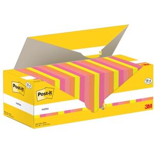Post-It Notes Autocollantes, Pack Promo de 18 Blocs + 6 GRATUITS, 100 Feuilles par Bloc, 76 mm x 76 mm, Couleurs Assorties Feuillets Adhésifs pour Prise de Notes, Listes de Tâches et Rappels - Publicité Post-It Notes Autocollantes, Pack Promo de 18 Blocs + 6 GRATUITS, 100 Feuilles par Bloc, 76 mm x 76 mm, Couleurs Assorties Feuillets Adhésifs pour Prise de Notes, Listes de Tâches et Rappels - Publicité