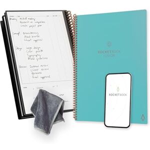 Rocketbook Fusion Agenda Non Daté Réutilisable, Taille Letter 21 cm x 29,7 cm, Bleu Clair Objectifs, Calendrier Mensuel et Hebdomadaire, « To-Do Lists » Quotidiennes, Pages Lignées et Pointillées - Publicité Rocketbook Fusion Agenda Non Daté Réutilisable, Taille Letter 21 cm x 29,7 cm, Bleu Clair Objectifs, Calendrier Mensuel et Hebdomadaire, « To-Do Lists » Quotidiennes, Pages Lignées et Pointillées - Publicité