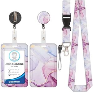 Viojrlly Porte Badge avec Cordon Tour De Cou avec Porte-Cartes, Porte Carte avec Enrouleurs de Badge Rétractable, Swivel Lobster Clasp, Détachable Lanyard, pour porte badges d'Identification (Marbre-2) - Publicité Viojrlly Porte Badge avec Cordon Tour De Cou avec Porte-Cartes, Porte Carte avec Enrouleurs de Badge Rétractable, Swivel Lobster Clasp, Détachable Lanyard, pour porte badges d'Identification (Marbre-2) - Publicité