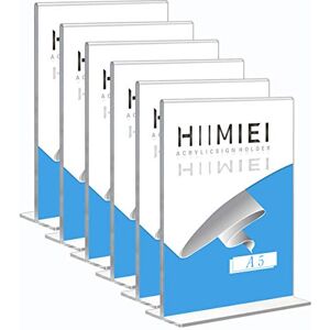 HIIMIEI Lot de 6 Présentoirs Vertical de Table, Porte Affiche, A5 (14,8x21,0cm) Acrylique Transparent Chevalet de Table, Support Menu - Publicité HIIMIEI Lot de 6 Présentoirs Vertical de Table, Porte Affiche, A5 (14,8x21,0cm) Acrylique Transparent Chevalet de Table, Support Menu - Publicité