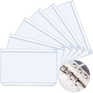 SZXMDKH Lot de 6 pochettes en plastique A6 à 6 trous étanches avec fermeture éclair pour documents, photos, factures - Publicité SZXMDKH Lot de 6 pochettes en plastique A6 à 6 trous étanches avec fermeture éclair pour documents, photos, factures - Publicité