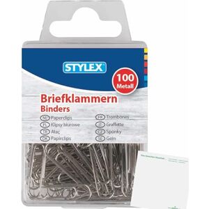 usy Lot de 100 trombones Stylex + bloc - Publicité usy Lot de 100 trombones Stylex + bloc - Publicité