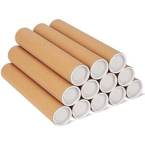 Voragrl Lot de 12 tubes d'expédition en carton avec capuchons pour emballage d'affiches pour envoi postal, 5,1 x 30,5 cm - Publicité Voragrl Lot de 12 tubes d'expédition en carton avec capuchons pour emballage d'affiches pour envoi postal, 5,1 x 30,5 cm - Publicité