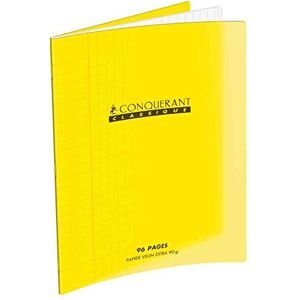 CONQUERANT Conquérant Cahier Classique 24x32cm Grands Carreaux Seyès 48 Pages Agrafées Couverture Polypro Jaune - Publicité CONQUERANT Conquérant Cahier Classique 24x32cm Grands Carreaux Seyès 48 Pages Agrafées Couverture Polypro Jaune - Publicité