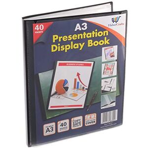 Habercrafts Classeur de présentation à 40 pochettes en plastique Format A3-80 vues - Publicité Habercrafts Classeur de présentation à 40 pochettes en plastique Format A3-80 vues - Publicité