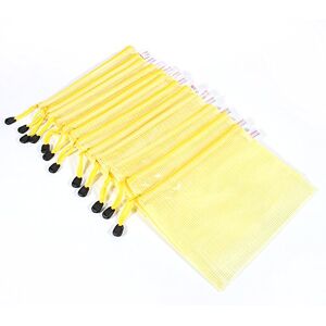 Walfront Sac de Documents A5 12 pièces avec Grille, Sac à Fermeture Éclair, Sac de Stockage de Papier en Plastique (Jaune) - Publicité Walfront Sac de Documents A5 12 pièces avec Grille, Sac à Fermeture Éclair, Sac de Stockage de Papier en Plastique (Jaune) - Publicité
