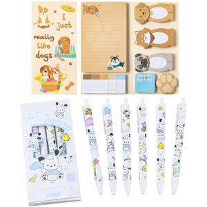 HSYWSH Ensemble de papeterie Chien, Comprenant 440 Pcs Notes Autocollantes Chien Mignon 6 Pièces Stylo à bille Chien, Papeterie Créative, Fournitures D'Apprentissage Et De Bureau (A) - Publicité HSYWSH Ensemble de papeterie Chien, Comprenant 440 Pcs Notes Autocollantes Chien Mignon 6 Pièces Stylo à bille Chien, Papeterie Créative, Fournitures D'Apprentissage Et De Bureau (A) - Publicité