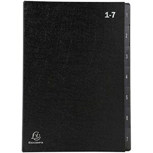 Exacompta Réf. 57007E 1 trieur Ordonator couverture rigide intérieur en carte recyclée onglets plastifiés numériques de 1 à 7 7 compartiments dim 25x33 cm pour A4 couleur noir - Publicité Exacompta Réf. 57007E 1 trieur Ordonator couverture rigide intérieur en carte recyclée onglets plastifiés numériques de 1 à 7 7 compartiments dim 25x33 cm pour A4 couleur noir - Publicité