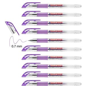 Edding 2185 Roller à Encre Gel Violet 10 Stylos 0,7 mm Pour Écrire, Dessiner, Mandalas, Bullet Journals - Publicité Edding 2185 Roller à Encre Gel Violet 10 Stylos 0,7 mm Pour Écrire, Dessiner, Mandalas, Bullet Journals - Publicité