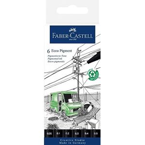 Faber-Castell 266006 Stylo à encre fine Ecco Pigment, noir, 0.05, 0.1, 0.2, 0.3, 0.4 et 0.5 mm, étui 6 pièces - Publicité Faber-Castell 266006 Stylo à encre fine Ecco Pigment, noir, 0.05, 0.1, 0.2, 0.3, 0.4 et 0.5 mm, étui 6 pièces - Publicité