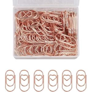 AMANDELIZABE Lot de 140 trombones en forme de cœur or rose avec boîte transparente pour trombones, bureau, salle de classe - Publicité AMANDELIZABE Lot de 140 trombones en forme de cœur or rose avec boîte transparente pour trombones, bureau, salle de classe - Publicité