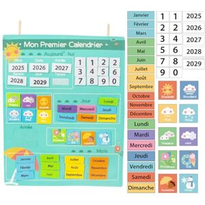 WOODENFUN Calendrier Mural en Tissu éducatif Pour Enfants Feutre Date et Météo Calendrier en Tissu 49cm X 39cm Programme de la Semaine des enfants (Bleu) - Publicité WOODENFUN Calendrier Mural en Tissu éducatif Pour Enfants Feutre Date et Météo Calendrier en Tissu 49cm X 39cm Programme de la Semaine des enfants (Bleu) - Publicité