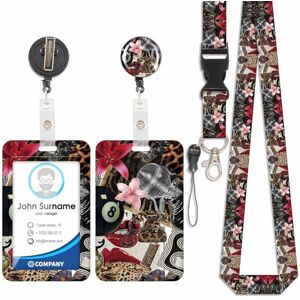 Viojrlly Porte Badge avec Cordon Tour De Cou avec Porte-Cartes, Porte Carte avec Enrouleurs de Badge Rétractable, Swivel Lobster Clasp, Détachable Lanyard, pour porte badges d'Identification (Fleur et Léopard) - Publicité Viojrlly Porte Badge avec Cordon Tour De Cou avec Porte-Cartes, Porte Carte avec Enrouleurs de Badge Rétractable, Swivel Lobster Clasp, Détachable Lanyard, pour porte badges d'Identification (Fleur et Léopard) - Publicité