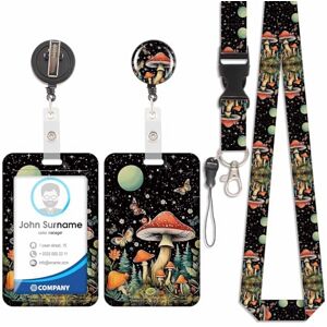 Viojrlly Porte Badge avec Cordon Tour De Cou avec Porte-Cartes, Porte Cartes avec Enrouleurs de Badge Rétractable, Détachable Lanyard, Swivel Lobster Clasp, pour porte badges d'Identification (Champignon) - Publicité Viojrlly Porte Badge avec Cordon Tour De Cou avec Porte-Cartes, Porte Cartes avec Enrouleurs de Badge Rétractable, Détachable Lanyard, Swivel Lobster Clasp, pour porte badges d'Identification (Champignon) - Publicité