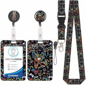Iirlvior Porte Badge avec Cordon Tour De Cou avec Porte-Cartes, Porte Cartes Avec Enrouleurs de Badge Rétractable, Détachable Lanyard, Swivel Lobster Clasp, pour porte badges d'Identification (Cool) - Publicité Iirlvior Porte Badge avec Cordon Tour De Cou avec Porte-Cartes, Porte Cartes Avec Enrouleurs de Badge Rétractable, Détachable Lanyard, Swivel Lobster Clasp, pour porte badges d'Identification (Cool) - Publicité