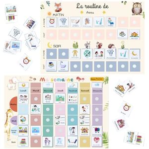 BMGRKYQX To-do-Liste Planner 2pcs Planning Semaine pour Enfants et Planning Journalier pour Enfants,118pcs Français enfants Routine d'Activités Quotidienne,Tableau Routine enfant Calendrier - Publicité BMGRKYQX To-do-Liste Planner 2pcs Planning Semaine pour Enfants et Planning Journalier pour Enfants,118pcs Français enfants Routine d'Activités Quotidienne,Tableau Routine enfant Calendrier - Publicité