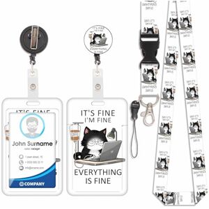 Iirlvior Porte Badge avec Cordon Tour De Cou avec Porte-Cartes, Porte Cartes Avec Enrouleurs de Badge Rétractable, Détachable Lanyard, Swivel Lobster Clasp, pour porte badges d'Identification (Chat Noir-5) - Publicité Iirlvior Porte Badge avec Cordon Tour De Cou avec Porte-Cartes, Porte Cartes Avec Enrouleurs de Badge Rétractable, Détachable Lanyard, Swivel Lobster Clasp, pour porte badges d'Identification (Chat Noir-5) - Publicité