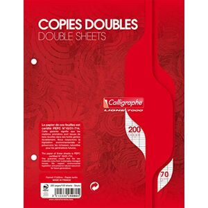 Calligraphe 5080C Un Paquet de Copies Doubles Perforées sous Film (une Marque de Clairefontaine) 17x22 cm 200 Pages Grands Carreaux Papier 70 g - Publicité Calligraphe 5080C Un Paquet de Copies Doubles Perforées sous Film (une Marque de Clairefontaine) 17x22 cm 200 Pages Grands Carreaux Papier 70 g - Publicité