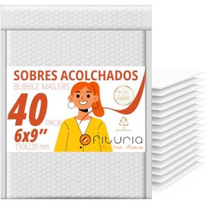 OFITURIA Enveloppes matelassées à bulles 150x220 mm, polyéthylène blanc, enveloppes d’expédition avec fermeture adhésive forte, résistantes à l’eau, idéales pour ecommerce et bureau (40 pcs) - Publicité OFITURIA Enveloppes matelassées à bulles 150x220 mm, polyéthylène blanc, enveloppes d’expédition avec fermeture adhésive forte, résistantes à l’eau, idéales pour ecommerce et bureau (40 pcs) - Publicité