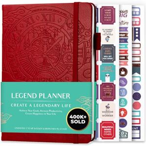 Legend Planner Meilleur agenda hebdomadaire et calendrier mensuel pour augmenter la productivité, atteindre les objectifs et gérer le temps-maître A5, non daté Rouge - Publicité Legend Planner Meilleur agenda hebdomadaire et calendrier mensuel pour augmenter la productivité, atteindre les objectifs et gérer le temps-maître A5, non daté Rouge - Publicité