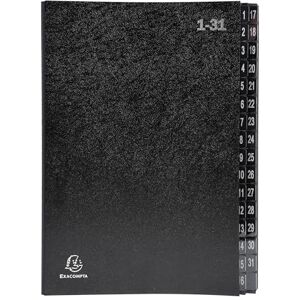 Exacompta Réf. 57032E Carton de 6 trieurs Ordonator couverture rigide intérieur en carte recyclée onglets plastifiés numériques de 1 à 31-32 compartiments dim 25x33 cm pour A4 noir - Publicité Exacompta Réf. 57032E Carton de 6 trieurs Ordonator couverture rigide intérieur en carte recyclée onglets plastifiés numériques de 1 à 31-32 compartiments dim 25x33 cm pour A4 noir - Publicité