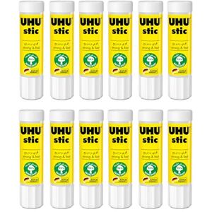 UHU Stic, 8,2 g, lot de 12, le bâton de colle éprouvé, solide, rapide, sans solvant, sûr et durable pour l'école, la maison, le bureau, les arts, 98% naturel. Publicité UHU Stic, 8,2 g, lot de 12, le bâton de colle éprouvé, solide, rapide, sans solvant, sûr et durable pour l'école, la maison, le bureau, les arts, 98% naturel. Publicité