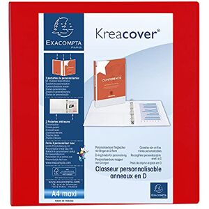 Exacompta Classeur personnalisable Kreacover A4 Maxi 4 Ax Diam 60mm Dos 86 mm Rouge - Publicité Exacompta Classeur personnalisable Kreacover A4 Maxi 4 Ax Diam 60mm Dos 86 mm Rouge - Publicité