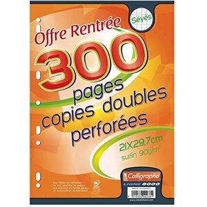 Calligraphe 9233C (gamme scolaire Clairefontaine) Un paquet de copies doubles perforées sous film A4 21x29,7 cm 300 pages Grands carreaux papier blanc 90g Pour Classeur 32x26 cm minimum - Publicité Calligraphe 9233C (gamme scolaire Clairefontaine) Un paquet de copies doubles perforées sous film A4 21x29,7 cm 300 pages Grands carreaux papier blanc 90g Pour Classeur 32x26 cm minimum - Publicité