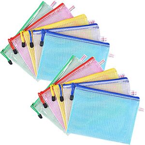 Moscare Lot de 10 pochettes en plastique à fermeture éclair B6 pour documents reçus, bureau, école (plusieurs couleurs) - Publicité Moscare Lot de 10 pochettes en plastique à fermeture éclair B6 pour documents reçus, bureau, école (plusieurs couleurs) - Publicité