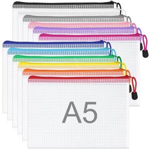 WISYOK Pochette Plastique Zippée A5, 12pcs Pochette Rangement, Pochette Document Zippée Étanche, PVC Transparentes Document Dossier pour Voyage, Bureau (12 Couleurs) - Publicité WISYOK Pochette Plastique Zippée A5, 12pcs Pochette Rangement, Pochette Document Zippée Étanche, PVC Transparentes Document Dossier pour Voyage, Bureau (12 Couleurs) - Publicité