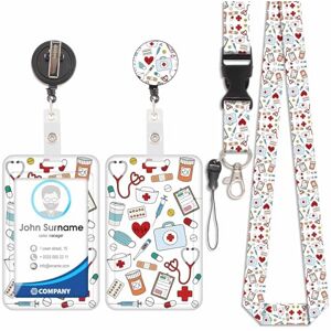 Viojrlly Porte Badge avec Cordon Tour De Cou avec Porte-Cartes, Porte Cartes avec Enrouleurs de Badge Rétractable, Détachable Lanyard, Swivel Lobster Clasp, pour porte badges d'Identification (Médecine-2) - Publicité Viojrlly Porte Badge avec Cordon Tour De Cou avec Porte-Cartes, Porte Cartes avec Enrouleurs de Badge Rétractable, Détachable Lanyard, Swivel Lobster Clasp, pour porte badges d'Identification (Médecine-2) - Publicité