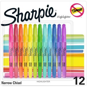 Sharpie Surligneurs de poche Pointe biseautée Couleurs d'encre fluorescentes assorties 12 surligneurs - Publicité Sharpie Surligneurs de poche Pointe biseautée Couleurs d'encre fluorescentes assorties 12 surligneurs - Publicité