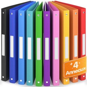 ACROPAQ 10 x Classeur souple A4 4 anneaux Avec étiquettes de dos, Dos de 2,5 cm, Couleur Arc-en-ciel de la collection Nature Petit classeur plastique A4 souple, Classeurs 4 anneaux, Farde - Publicité ACROPAQ 10 x Classeur souple A4 4 anneaux Avec étiquettes de dos, Dos de 2,5 cm, Couleur Arc-en-ciel de la collection Nature Petit classeur plastique A4 souple, Classeurs 4 anneaux, Farde - Publicité